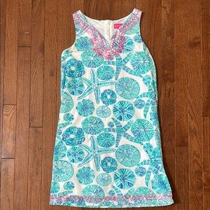 Lilly Pulitzer for Target Blue Sleeveless V-Neck Sheath Dress